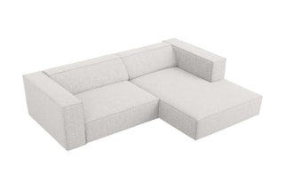 Canapé d’angle droit Arendal - Gris clair - 3 places - En tissu chenille