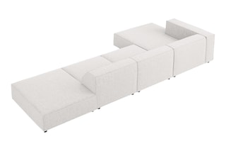Canapé d'angle gauche Arendal - Gris clair - 5 places - En tissu velours