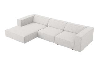 Canapé d'angle gauche Arendal - Gris clair  - 4 places - En tissu chenille