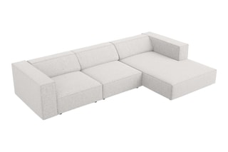 Canapé d'angle droit Arendal - Gris clair - 4 places - En tissu chenille