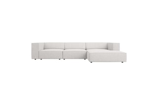 Canapé d'angle droit Arendal - Gris clair - 4 places - En tissu chenille