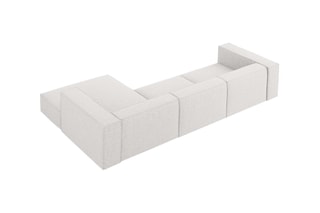 Canapé d'angle droit Arendal - Gris clair - 4 places - En tissu chenille