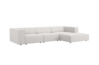 Canapé d'angle droit Arendal - Gris clair - 4 places - En tissu chenille