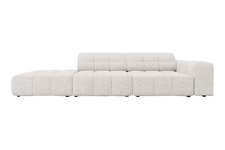 Canapé d’angle gauche Chicago - Gris clair chiné - 3 places - Tissu chenille