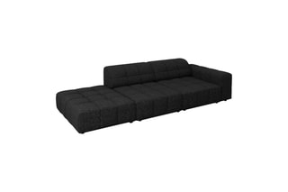Canapé d’angle gauche Chicago - Noir - 3 places - Tissu chenille