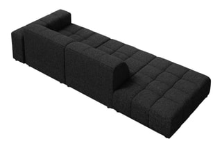 Canapé d’angle gauche Chicago - Noir - 3 places - Tissu chenille