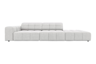 Canapé d’angle droit Chicago - Argenté - 3 places - Tissu velours