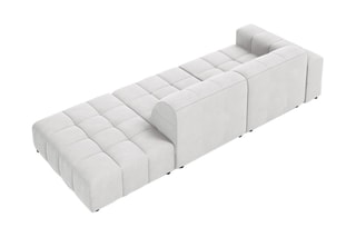 Canapé d’angle droit Chicago - Argenté - 3 places - Tissu velours