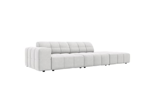 Canapé d’angle droit Chicago - Argenté - 3 places - Tissu velours