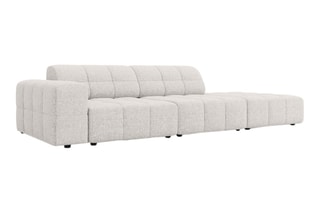Canapé d’angle gauche Chicago - Gris clair chiné - 3 places - Tissu chenille
