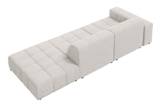 Canapé d’angle gauche Chicago - Gris clair chiné - 3 places - Tissu chenille