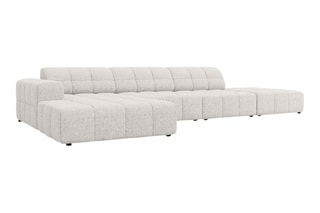 Canapé d’angle gauche Chicago - Gris clair - 5 places - En tissu chenille