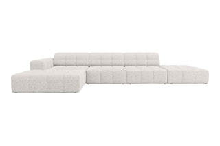 Canapé d’angle gauche Chicago - Gris clair - 5 places - En tissu chenille