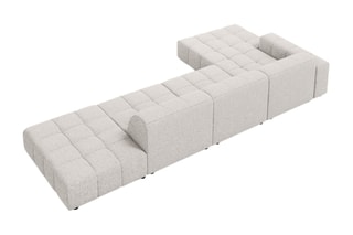Canapé d’angle gauche Chicago - Gris clair - 5 places - En tissu chenille