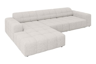 Canapé d'angle gauche Chicago - Gris clair - 4 places - En tissu chenille