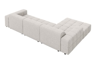 Canapé d'angle gauche Chicago - Gris clair - 4 places - En tissu chenille