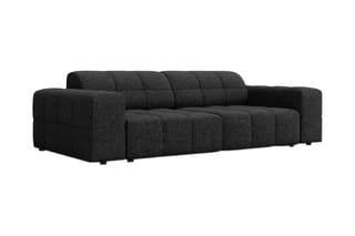 Canapé Chicago - Noir chiné - 3 places - En tissu chenille