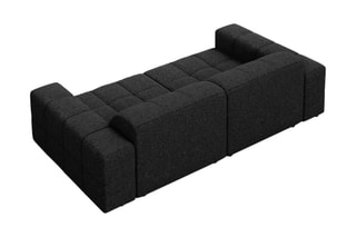 Canapé Chicago - Noir chiné - 3 places - En tissu chenille
