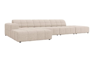 Canapé d'angle gauche Chicago - Beige - 5 places - Tissu chenille
