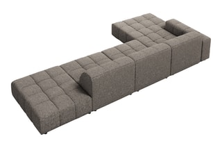 Canapé d'angle gauche Chicago - Gris - 5 places - En tissu chenille