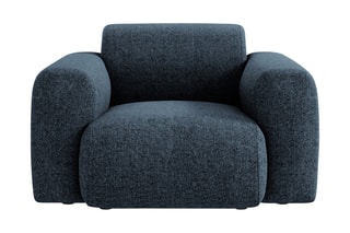 Fauteuil Nolio - Bleu roi chiné - En tissu chenille