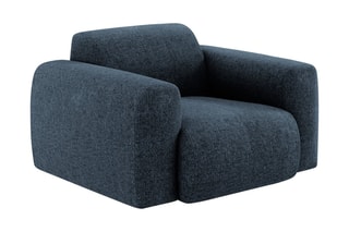 Fauteuil Nolio - Bleu roi chiné - En tissu chenille