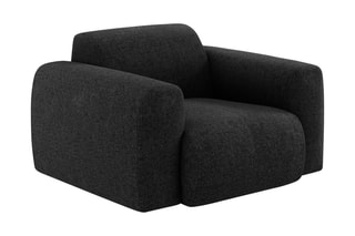 Fauteuil Nolio - Noir - En tissu chenille