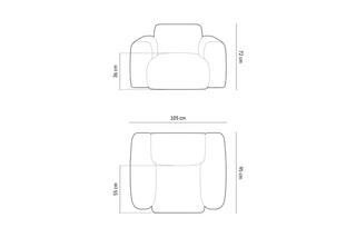 Fauteuil Nolio - Noir - En tissu chenille