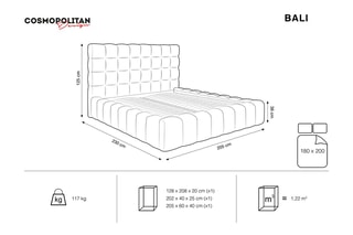 Lit-coffre Bali - Bleu roi - Toucher velours - Couchage 180 x 200 cm