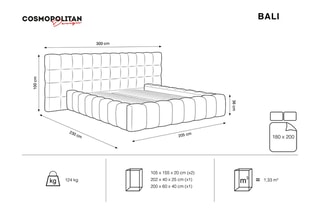 Lit-coffre Bali - Bleu roi - Toucher velours - Couchage 180 x 200 cm