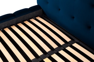 Lit-coffre Bali - Bleu roi - Toucher velours - Couchage 200 x 200 cm