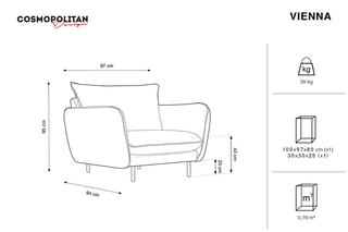 Fauteuil Vienna - Bleu roi - Toucher velours