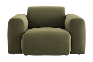 Fauteuil Nolio - Kaki - Toucher velours