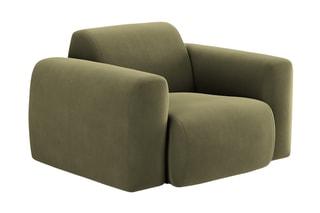 Fauteuil Nolio - Kaki - Toucher velours
