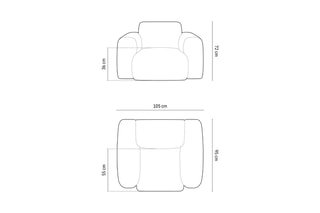 Fauteuil Nolio - Kaki - Toucher velours