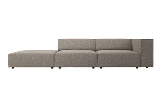 Canapé d’angle gauche Arendal - Gris - 4 places - En tissu chenille