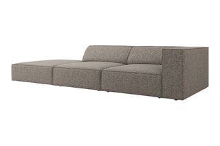 Canapé d’angle gauche Arendal - Gris - 4 places - En tissu chenille
