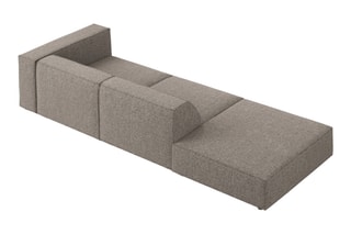 Canapé d’angle gauche Arendal - Gris - 4 places - En tissu chenille