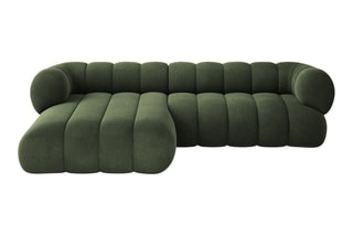 Canapé d’angle gauche Koge - Vert - 5 places - En tissu velours