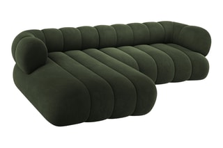 Canapé d’angle gauche Koge - Vert - 5 places - En tissu velours