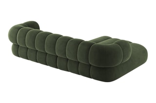 Canapé d’angle gauche Koge - Vert - 5 places - En tissu velours