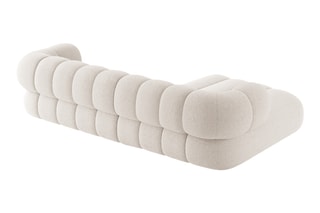 Canapé d’angle gauche Koge - Beige clair - 5 places - En tissu chenille
