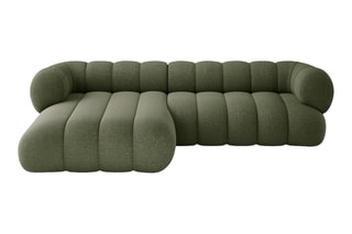 Canapé d’angle gauche Koge - Vert - 5 places - En tissu chenille