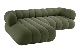 Canapé d’angle gauche Koge - Vert - 5 places - En tissu chenille