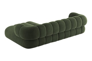 Canapé d’angle droit Koge - Vert foncé - 5 places - En tissu velours