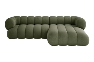 Canapé d’angle droit Koge - Vert - 5 places - En tissu chenille