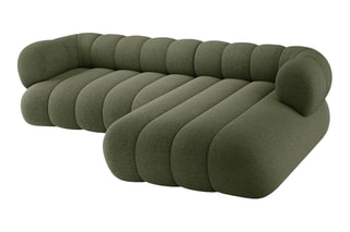 Canapé d’angle droit Koge - Vert - 5 places - En tissu chenille