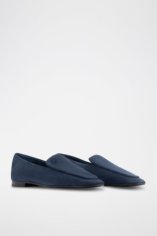 Kalfsleren Mocassins - Marineblauw