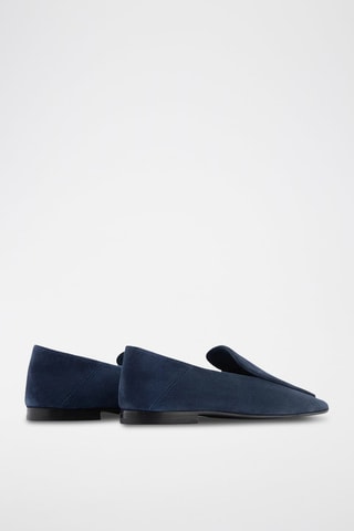 Kalfsleren Mocassins - Marineblauw