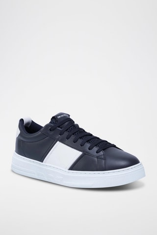 Leren Sneakers - Nachtblauw en Wit